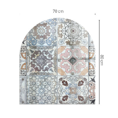 Polovičné oválne sklo pod kachle Mozaikové vzory v dlaždiciach