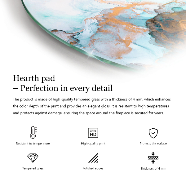 Polovičné oválne sklo pod kachle Mozaikové vzory v dlaždiciach