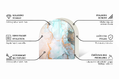 Polovičná oválna sklenená podložka pod krb Farby dosiek v rôznych tónoch