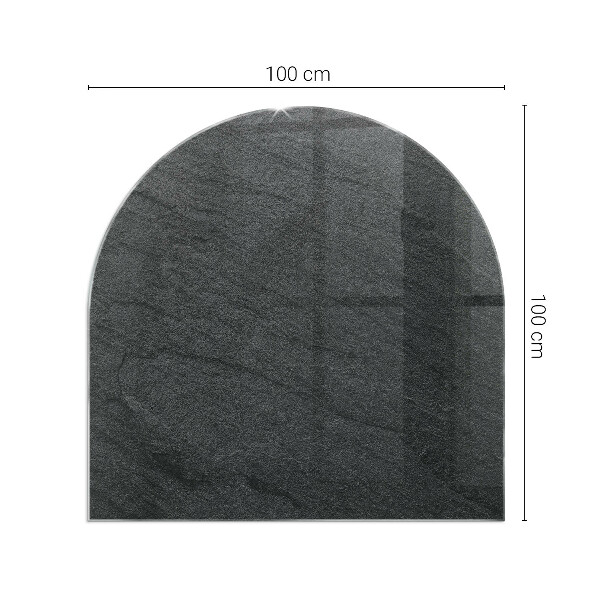 Polovičné oválne sklo pod kachle Vzor kamennej štruktúry