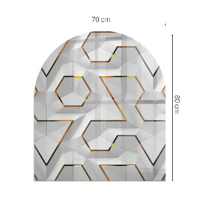 Polovičná oválna sklenená podložka pod krb Vzor trojrozmerných tvarov