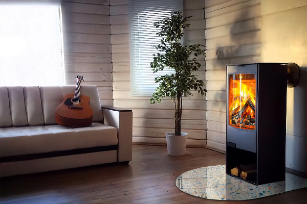 Polovičné oválne sklo pod kachle Abstraktný textúrový motív