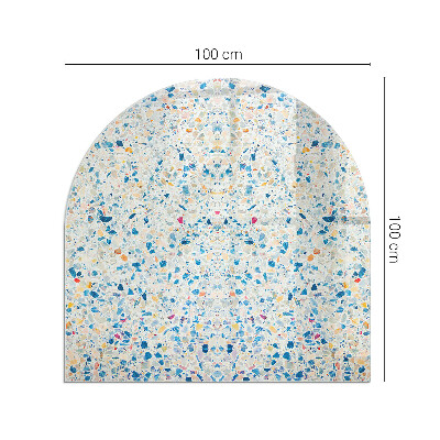 Polovičné oválne sklo pod kachle Abstraktný textúrový motív