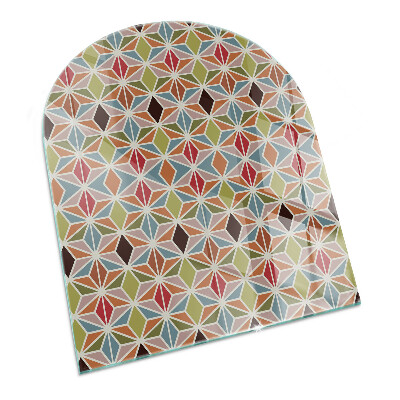 Polovičná oválna sklenená podložka pod krb Polygonálne vzory na webe