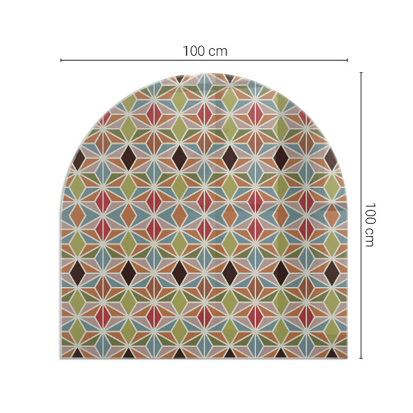 Polovičná oválna sklenená podložka pod krb Polygonálne vzory na webe
