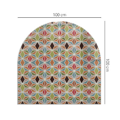 Polovičná oválna sklenená podložka pod krb Polygonálne vzory na webe