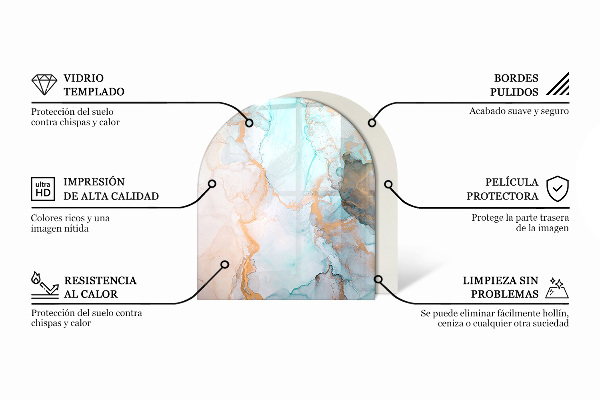 Oválna podložka pod krbové kachle Mozaikové dekoratívne vzory