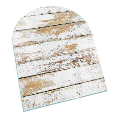 Oválna podložka pod krbové kachle Hrdzavá drevená doska