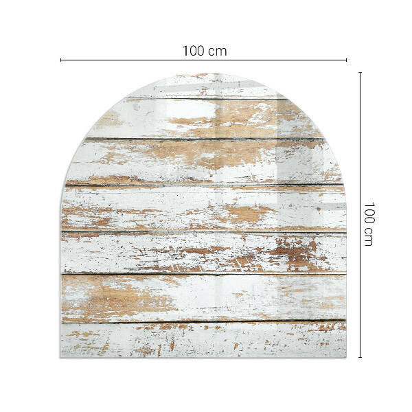 Oválna podložka pod krbové kachle Hrdzavá drevená doska