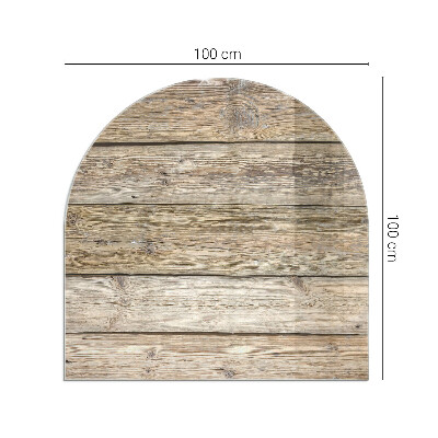 Polovičné oválne sklo pod kachle Drevená štruktúra v prírodnom štýle