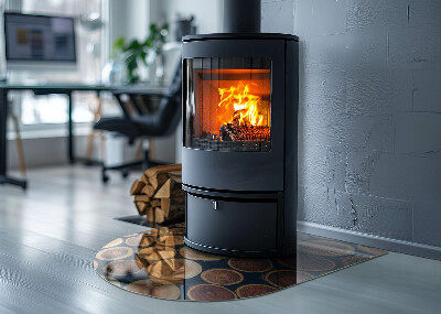 Polovičné oválne sklo pod kachle Krabica s dreveným rámom