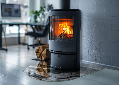 Oválna podložka pod krbové kachle Abstraktné vlnité a lineárne vzory