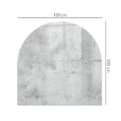 Polovičné oválne sklo pod kachle Betónová textúra v surovom štýle