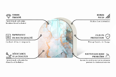 Oválna podložka pod krbové kachle Plynulý abstraktný motív