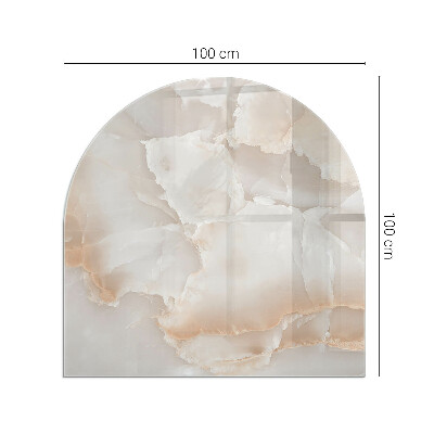 Polovičné oválne sklo pod kachle Kamenný organický motív