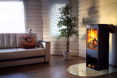 Polovičná oválna sklenená podložka pod krb Abstraktný mramorový motív