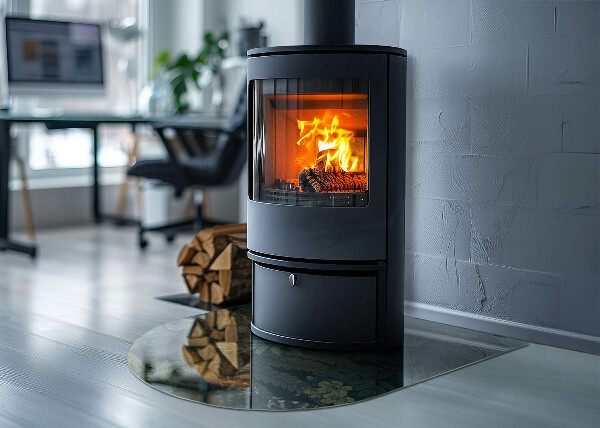 Polovičné oválne sklo pod kachle Rastlinné vzory s motýľmi