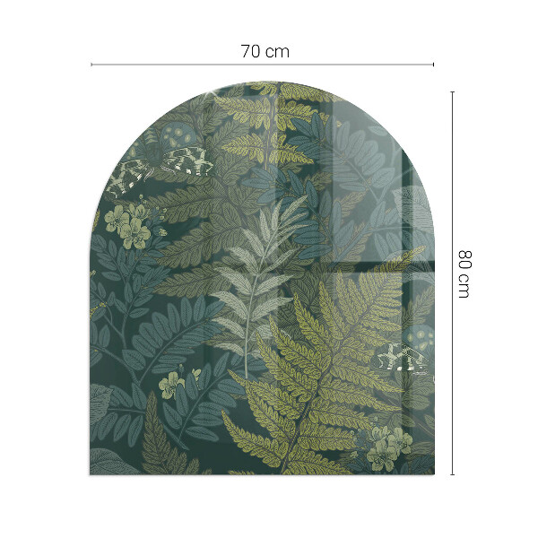 Polovičné oválne sklo pod kachle Rastlinné vzory s motýľmi