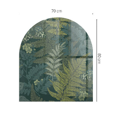 Polovičné oválne sklo pod kachle Rastlinné vzory s motýľmi