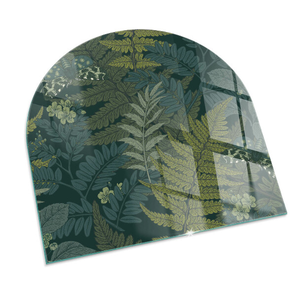 Polovičné oválne sklo pod kachle Rastlinné vzory s motýľmi