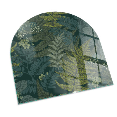 Polovičné oválne sklo pod kachle Rastlinné vzory s motýľmi