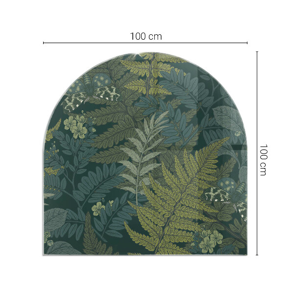 Polovičné oválne sklo pod kachle Rastlinné vzory s motýľmi