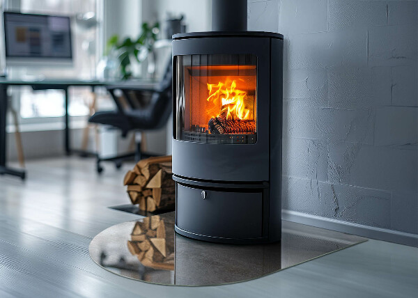 Oválna podložka pod krbové kachle Vzor inšpirovaný kameňom