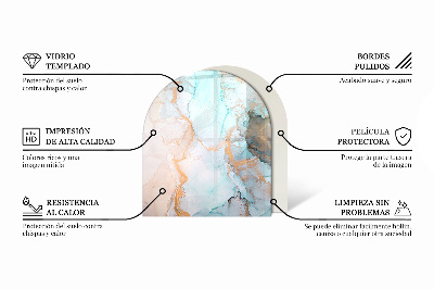 Polovičná oválna sklenená podložka pod krb Farba Šedohnedá