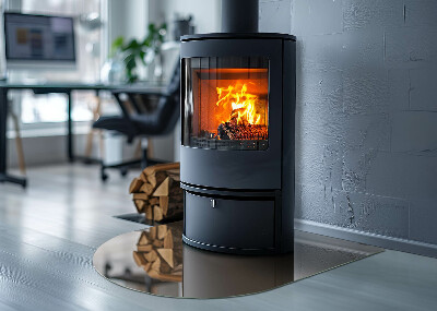 Polovičné oválne sklo pod kachle Farba Hnedá