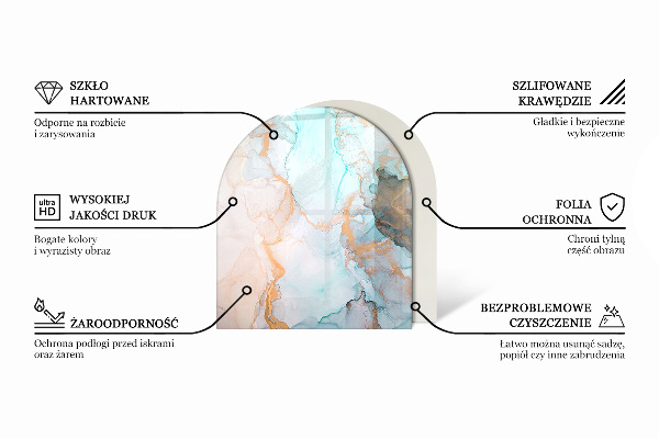 Oválna podložka pod krbové kachle Farba Hnedá