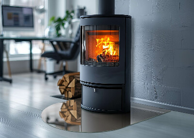 Polovičná oválna sklenená podložka pod krb Farba Hnedá