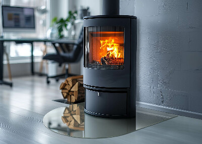 Polovičná oválna sklenená podložka pod krb Farba Svetlozelená