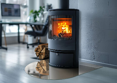 Polovičné oválne sklo pod kachle Farba béžová