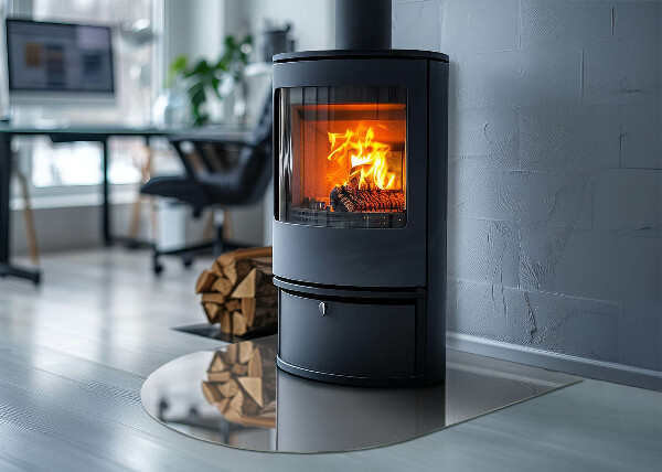 Polovičné oválne sklo pod kachle Farba Svetlosivá