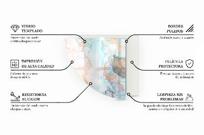 Sklo do rohu pod kachle Vlny jemných tvarov