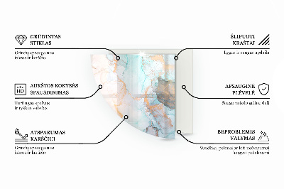 Sklo do rohu pod kachle Vzor surového betónu