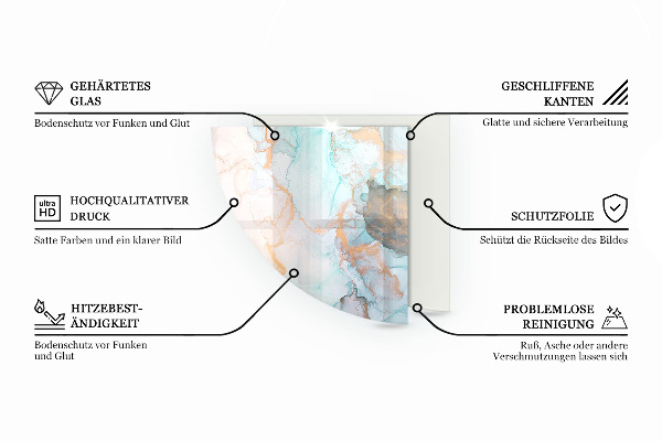 Rohová podložka pod krbové kachle Dosky v prírodnom štýle