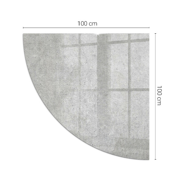 Rohová sklenená podložka pod krb Betónová textúra v surovom štýle