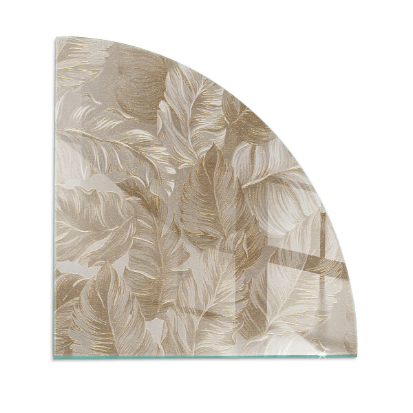 Rohová sklenená podložka pod krb Jemné vzory listov