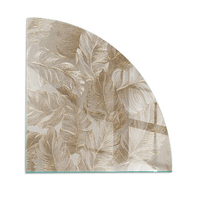 Rohová sklenená podložka pod krb Jemné vzory listov