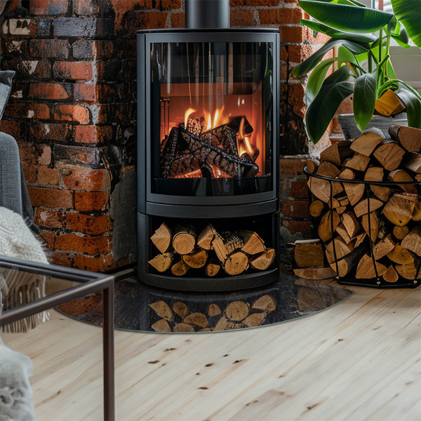 Rohová podložka pod krbové kachle Vzor skalnatej štruktúry