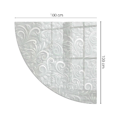 Rohová sklenená podložka pod krb Štýlový rastlinný motív