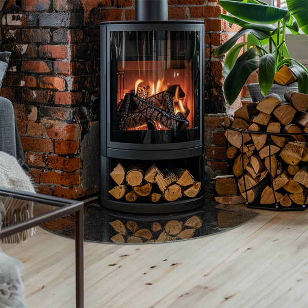 Sklo do rohu pod kachle Vzor kamennej štruktúry