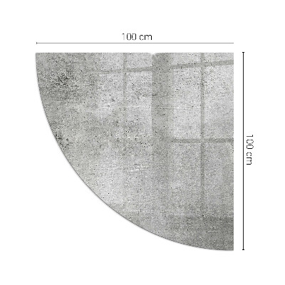Rohová sklenená podložka pod krb Surový betón v minimalistickom štýle