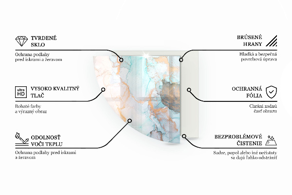 Rohová sklenená podložka pod krb Surový betón v minimalistickom štýle