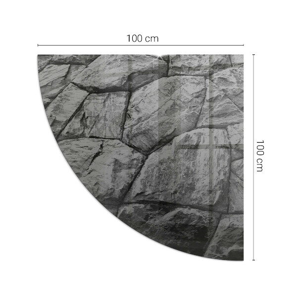 Rohová sklenená podložka pod krb Kamenný štýl v prírodnom prevedení