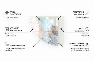 Rohová podložka pod krbové kachle Mramorový štýl s jemným žilkovaním