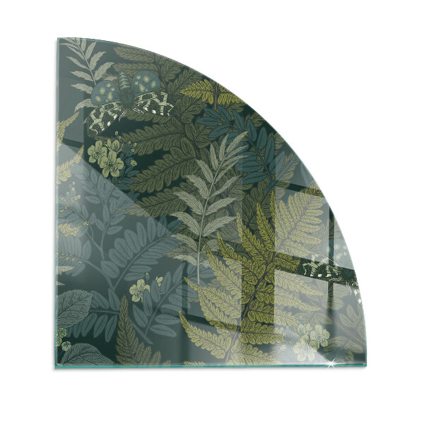 Sklo do rohu pod kachle Rastlinné vzory s motýľmi