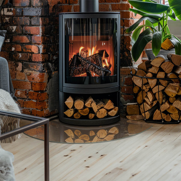 Sklo do rohu pod kachle Farba Hnedá