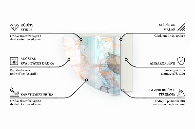Rohová podložka pod krbové kachle Farba Bledoružová
